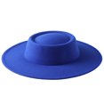 thumbnail image 1 of Female Hat Solid Color Flat-Top Cap Blower Hat Woolen Cap Fedoras, 1 of 5