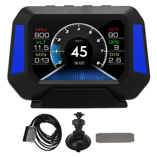 Indicador inteligente para coche, velocímetro Digital de 3 pulgadas, pantalla HUD para coche, modo OBD2 + GPS con medidor de pendiente, brújula, advertencia de tacómetro de velocidad
