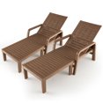 thumbnail image 2 of Costway 2 PCS Patio PP Chaise Longue Inclinable Jardin Réglable en Plein Air Naturel, 2 of 8