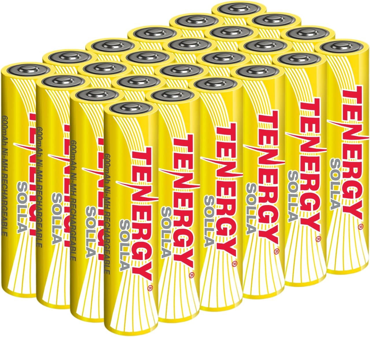 MHAWBL-Solla AAA Rechargeable NiMH Battery, 600mAh Solar Batteries for Outdoor Solar Lights, Patio Lights, Anti-Leak, Outdoor Durability, 5+ Years Performance, 24 Pack, UL Certified