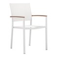 thumbnail image 4 of Pangea Home David Aluminum Frame Patio Dining Set in White/Natural Teak, 4 of 17