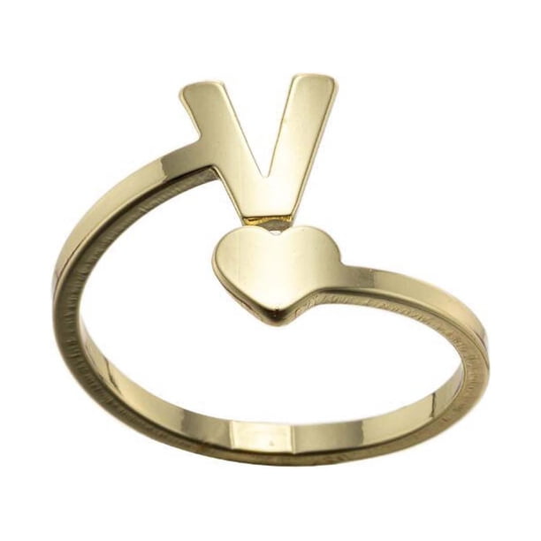 XWSHYW Anillos Moda 26 Anillos de Apertura de Letras Inglesas Joyería de Acero Inoxidable para Niñas
