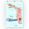 thumbnail image 2 of Miami, Florida, Typography and Icons, Pink and Blue (24x36 Giclee Gallery Art Print, Vivid Textured Wall Decor), 2 of 3
