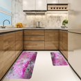 thumbnail image 7 of 2 Pieces Kitchen Rugs, Abstract Anti Fatigue Non Slip Foam Cushioned Art Modern Radiant Orchid Comfort Indoor Floor Mat Runner Rug Set for Laundry Office Sink Bathroom (17"x48"+17"x24"), 7 of 7