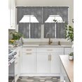thumbnail image 4 of Grey Dandelion Swag Kitchen Curtains Sets for Windows 24 Inch Length, Abstract Art Simple Floral Short Window Curtain Panels Swags Valances and Tiers 3 Piece Set for Cafe/Dining Room, 4 of 5