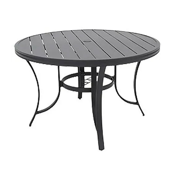 Four Seasons Courtyard Palermo Slat Top Dining Table with Umbrella Hole