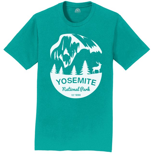 Camiseta de manga corta de Gravity Outdoor Co. Yosemite - Logo blanco - Teal - 3X-Large Gravity Outdoor Co. Camiseta de manga corta