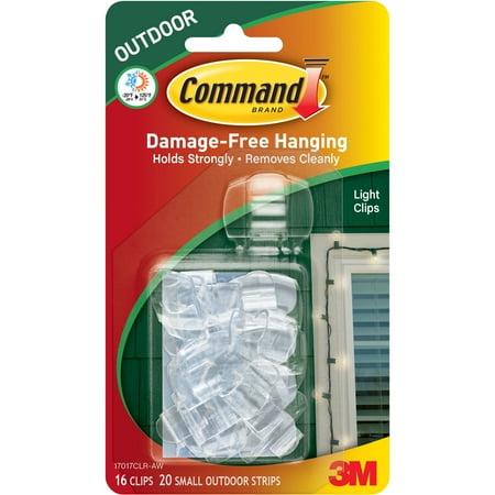 command outdoor light clips clear 16 clips 20 strips command outdoor light clips clear 16 clips 20 strips