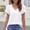 *White, variant on ClodeEU Women's V Neck Puff Sleeve Button Down Blouse, Casual Short Sleeve Top Black,Women's Plus L