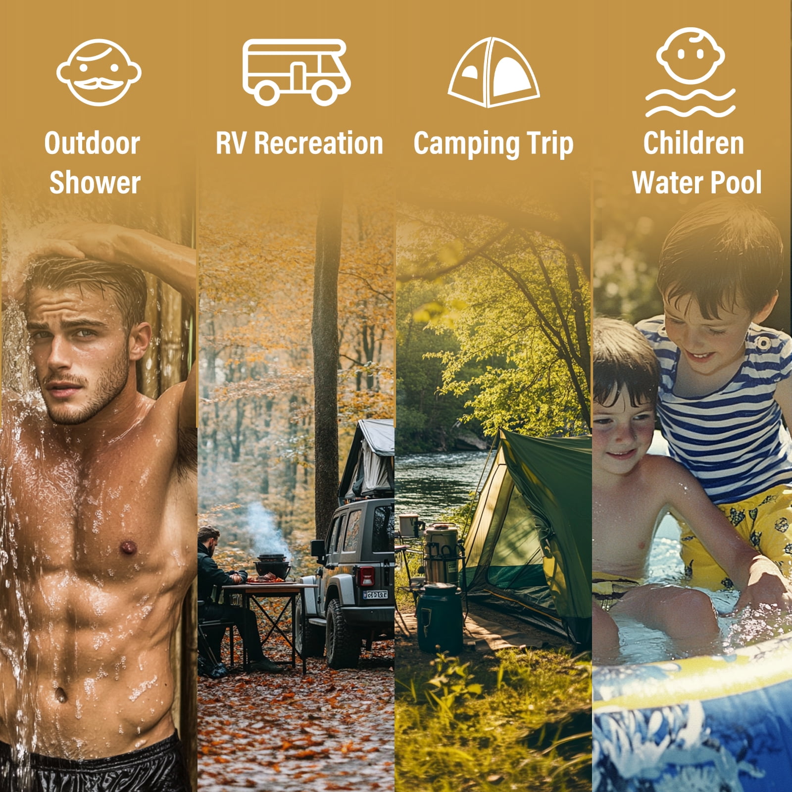TOPWISH 12L Tankless Propane Water Heater, 3.16 GPM Portable Camping Hot Water Heater, 81,800 BTU, Digital Display, 6-in-1 Safety Protection, Battery-Powered for Outdoor RV Shower & Cabin