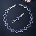 thumbnail image 2 of Blue Cubic Zirconia Love Heart Tennis Chain Link Bracelet CZ Fashion Brand Gift, 2 of 9