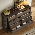 thumbnail image 3 of Bellemave Farmhouse Rustic Wood Chest of Drawers for Bedroom 9-Drawer Dresser Wooden Storage Cabinet for Living Room, Entryway, Hallway (Brown), 3 of 7