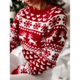 thumbnail image 5 of Yesfashion Women's Ugly Christmas Sweaters Snowflake Reindeer Long Sleeve Knit Xmas Sweater Pullover Tops, 5 of 6