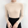 thumbnail image 4 of Xaqiouau Mock Neck Sweater for Women Ribbed Knit Long Sleeve Slim Fit Pullover Soft Stretch Lightweight Casual Fall Winter Sweater Top, 4 of 6