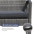 thumbnail image 3 of JOIVI 3 Piece Outdoor Modern Bistro Set, Wicker Conversation Set, Patio Rattan Chair Set, with Coffee Table, Garden (Dark Grey), 3 of 6