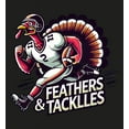 thumbnail image 2 of Thanksgiving Feathers & Tackles Turkey Football Player Adult Black Jogger Pants-Small, 2 of 4
