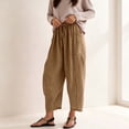 thumbnail image 4 of QIYAGBSA Women's Striped Pants Relaxed Wide Leg Drawstring Waist Summer Casual (Gold, 3XL), 4 of 5