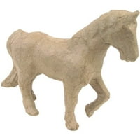 Paper Mache Figurine 4.5`-Trotting Horse Multi-Colored