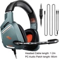 thumbnail image 2 of Auriculares para juegos Plextone Auriculares con micrófono sensibles y transpirables para colocar sobre los oídos, gris plateado tholdsy EL4726-02B, 2 of 2