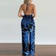thumbnail image 4 of Puntoco Mujer Moda Halter Backless Slit Pierna Estampado floral Mono Puntoco Puntoco-594, 4 of 5