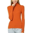 thumbnail image 3 of Turtleneck Sweaters for Women Basic Solid Color Lightweight Fall Sweater Ribbed Knit Slim Fitted Pullover Tops Shermie, 3 of 6