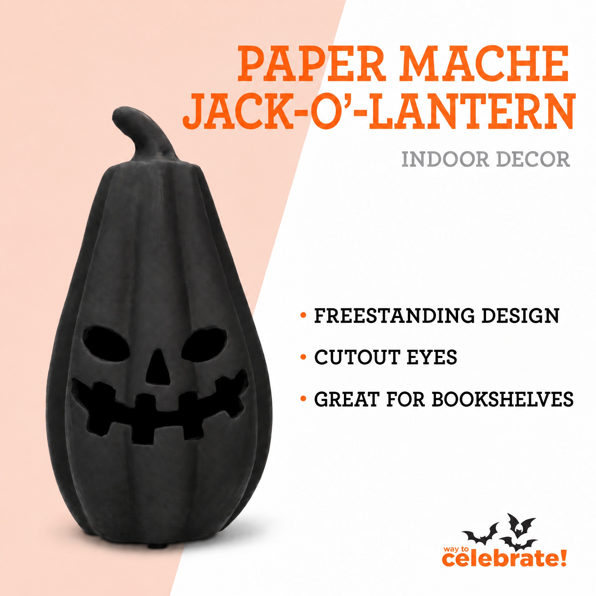 Way To Celebrate Paper Mache Jack-o'-Lantern Decoration photo 3