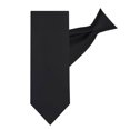 thumbnail image 3 of Jacob Alexander Men's Pre-Tied Ready Made Solid Color Clip-On Neck Tie - Black, 3 of 7