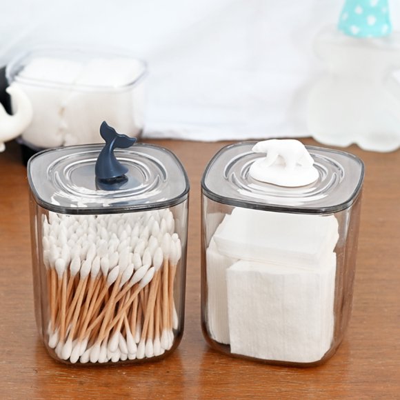 OULII cotton swab box Storage Case Transparent for Home Organization 1Pack