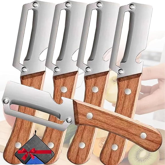 2-in-1 Multifunctional Vegetable Peeler,Multifunctional Fruit and Vegetable Peeler for Kitchen,Wood Handle Vegetable/Stainless Steel Fruit/Kitchen Peeler with Bottle
