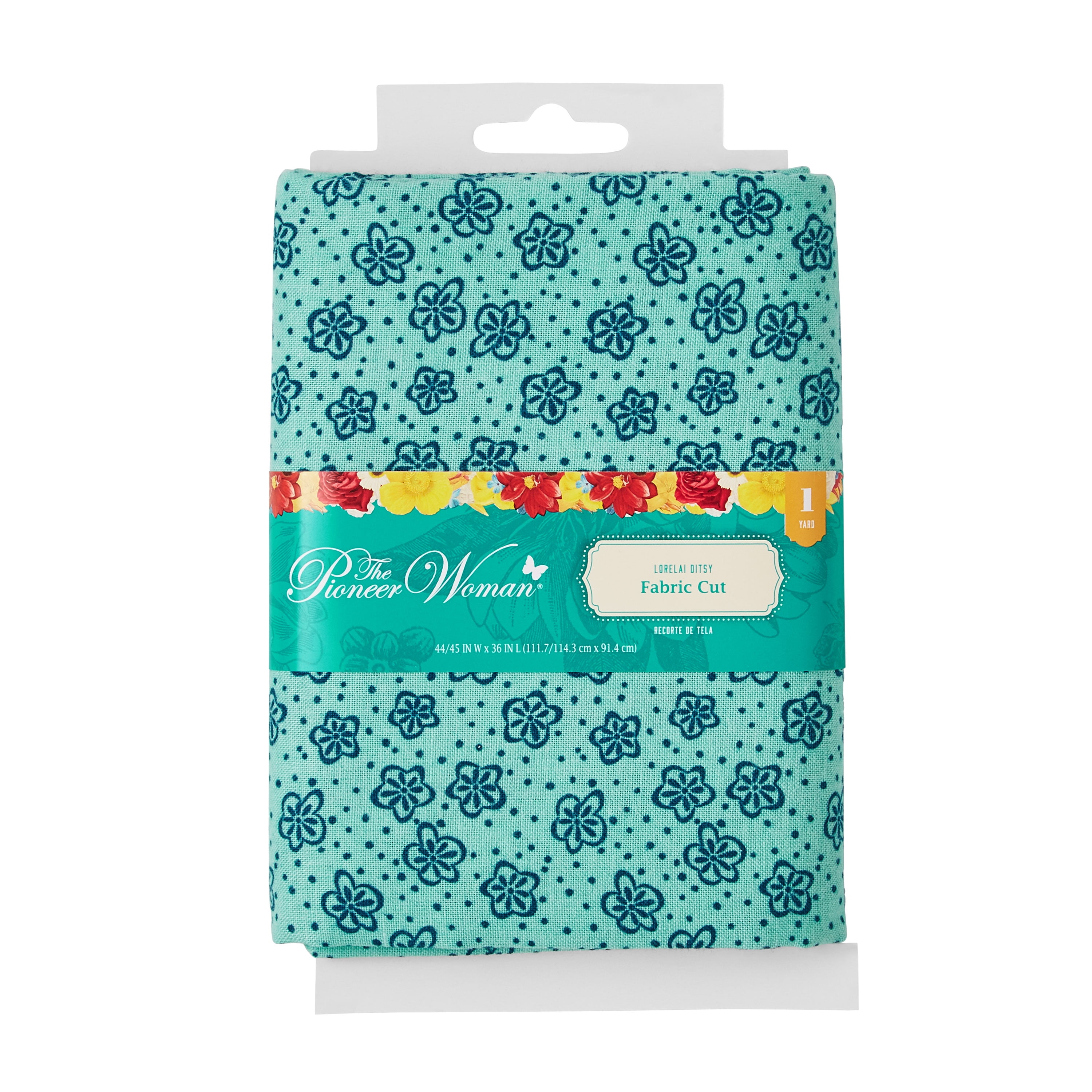 The Pioneer Woman 44' x 1 Yard Cotton Lorelai Ditsy Fabric Precut, Mint