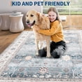 thumbnail image 5 of Garvee 5'x7' Modern Floral Area Rug Oriental Indoor Carpet with Non Slip Backing, Washable Rug Distressed Foldable Floor Mats for Living Room Bedroom Entryway, Light Green, 5 of 8