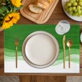 thumbnail image 4 of Ombre Green Waves Placemats Set of 4, Abstract Art Gradient Modern Placemats for Dining Table, Place Mats for Kitchen Tabletop, Waterproof Wipeable Dining Table Mats Set, 4 of 9