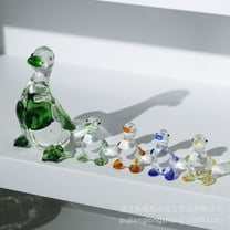 4pcs Crystal Animal Figurine Set Decorative Desktop Sculpture Home Office Table Decor