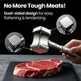 thumbnail image 3 of Gourmet Easy -      	 Stainless Steel Meat Tenderizer Tool, Premium Meat Mallet with Non-Slip Grip, Dual-sided Kitchen Mallet Ideal for Tenderizing Steak, Poultry & Chicken Cutlet, Dishwasher Safe, 3 of 8