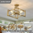 thumbnail image 3 of 4-Lights Ceiling Light Gold Light Fixture Industrial Flush Mount Ceiling Light Farmhouse Chandelier Lighting for Kitchen Island Dining Room Bedroom Foyer Hallway, 3 of 9