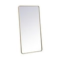 thumbnail image 5 of Elegant Decor Soft corner metal rectangular mirror 30x60 inch in Brass, 5 of 10