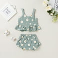 thumbnail image 2 of LMTODLFG Baby Boy Clothes Toddler Baby Girls Ruffles Floral Printed Suspenders Tops+Shorts Outfits Baby Boy Gifts Green 12-18 Months, 2 of 8
