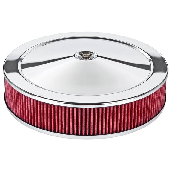 JEGS Air Cleaner with Smooth Top 14 in. x 3 in. [Chrome-Plated]