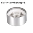 thumbnail image 3 of 5 pcs Botón de potenciómetro con eje estriado tono plateado de aluminio superficie lisa botón rotativo 25mmx13mm botón de control de volumen, 3 of 3