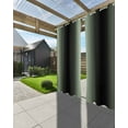 thumbnail image 3 of nqOlkjepod Outdoor Curtains for Patio Waterproof, Sage Green Black Ombre Outdoor Privacy Panels Grommet, Gradient Contemporary Abstract Art Blackout Outside Curtains for Porch 54"x84", 1 Panel, 3 of 8