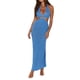 thumbnail image 2 of VISgogo Vestido Casual para Mujer, Color Sólido Sin Mangas Sin Espalda Slim-Fit Split Halter Vestido Largo VISgogo moda, 2 of 6