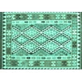 thumbnail image 1 of Ahgly Company Machine Washable Indoor Rectangle Southwestern Turquoise Blue Country Area Rugs, 6' x 9', 1 of 4