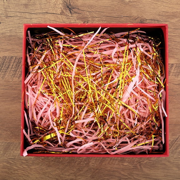 Gold Threaded Mixed Paper Shreds, Gift Box Filler Confetti, Raffia Wedding Favor Filler, for Birthday Holiday Packaging, Assorted Colors, 100g