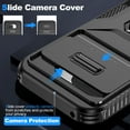 thumbnail image 3 of Allytechgroup Google Pixel 9A Case, Sliding Camera Lens Cover Military Grade Protection Stand Bracket Bumper Rugged TPU PC Phone Case for Google Pixel 9A, Black, 3 of 8