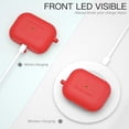 thumbnail image 4 of Funda for Airpods Pro, funda protector de silicona uprzejma que absorbować los golpes con llavero para Apple Airpods Pro, rojo brillar Electrónica, 4 of 5