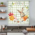 thumbnail image 5 of Sage Green Easter Sheer Curtains 84 Inches Long, Bunny Spring Floral Checkered Light Filering Curtains, Breathable Simi Curtain Privacy Drapes for Living Room Bedroom Lightweight Window Treatment, 5 of 9