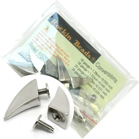 - 9 Sets Steel Nickel Tone Horn Screw on Spike Rivet Studs 24x10mm Punk Gothic or Leather Work