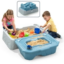 Simplay3 Blue Mountain Off-Road Adventure Sandbox with Cover and 2 Cars for Kids
