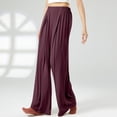 thumbnail image 3 of Patlollav Womens Leggings Yoga Pants Solid Color Casual Pleated Straight Leg Wide Leg Pants Loose Trousers, 3 of 6