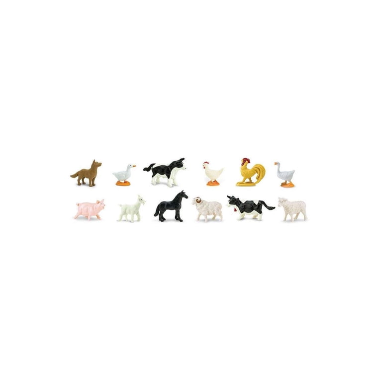 Safari Ltd Farm Life Bulk Bag - 48 Piece Hand-Painted Toy Farm Animals Set For Kids Pretend Play (Ages 3+)